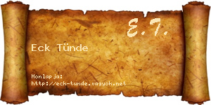 Eck Tünde névjegykártya